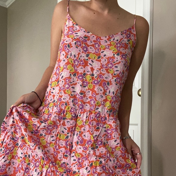 Lush Vibrant Summer Flowy Floral Strappy Dress - Picture 4 of 9